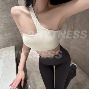 PHYTNESS 單肩瑜伽上衣帶胸墊